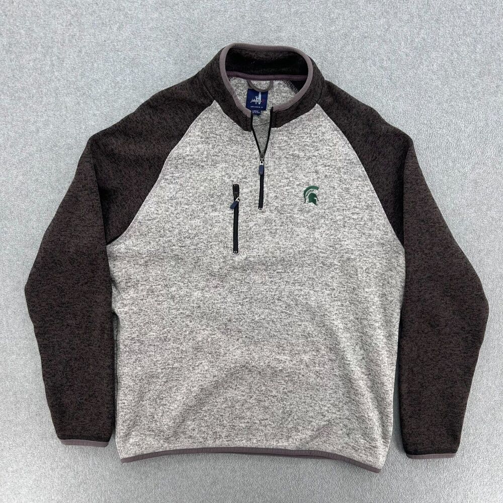 Johnnie O Mens Michigan State West Coast Prep 1/4 Zip Fleece Sweater Size Large